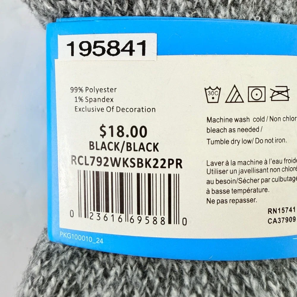 Columbia Women's Super Soft Crew Socks Black 2 Pairs‎ Size 4-10 NWT